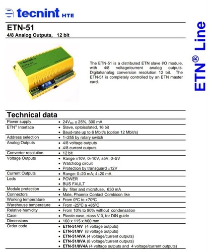 Tecnint hte etn 8v4a modulo - hte, etn-51/8v4a